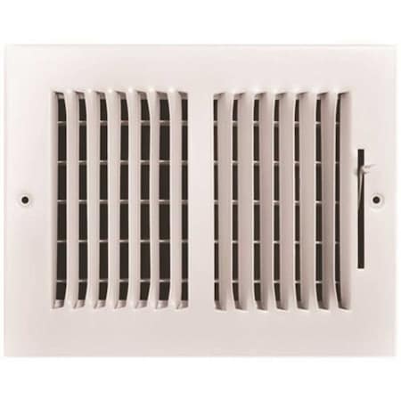 Tru Aire 8 in. x 6 in. 2-Way Steel Wall/Ceiling Register , White 102M 08X06